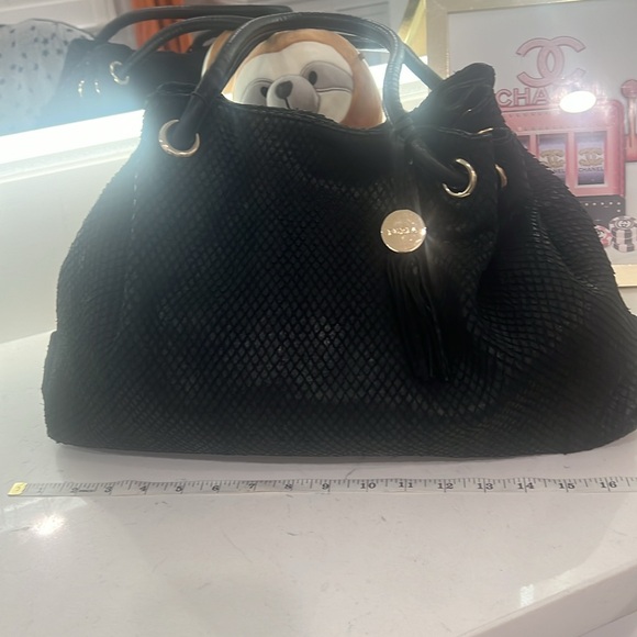 Furla bag - python effect tote genuine leather black - Picture 6 of 13